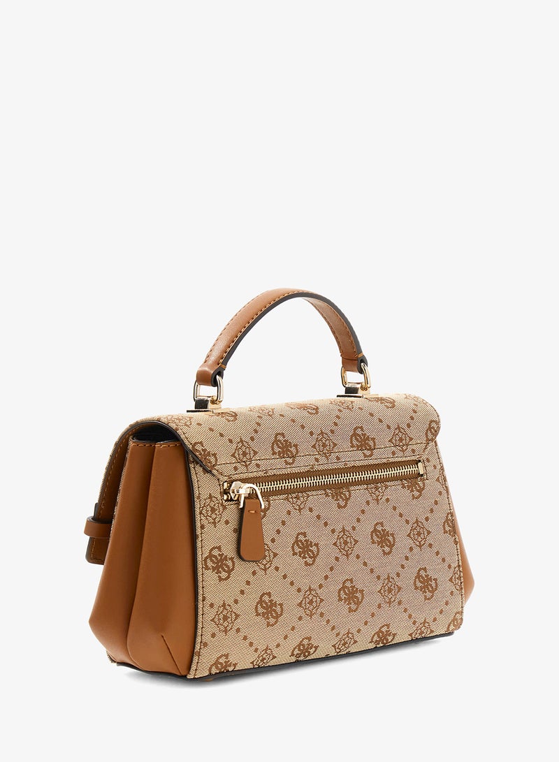 GUESS Melinda Logo Top Handle Flap Over Satchel - Image 2